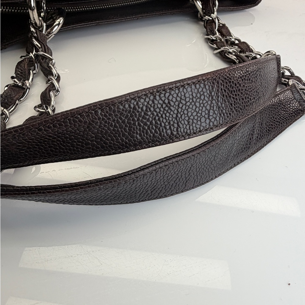 Chanel Caviar Grand Shopper Tote GST Brown Silver - Picture 9 of 14